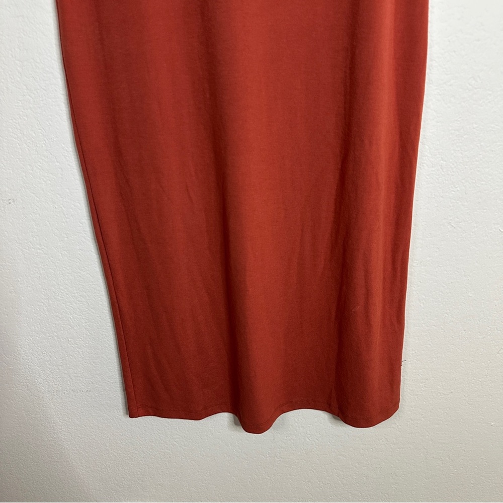 FREE PEOPLE BEACH burnt orange Good Feels slim midi dress M - Picture 4 of 10